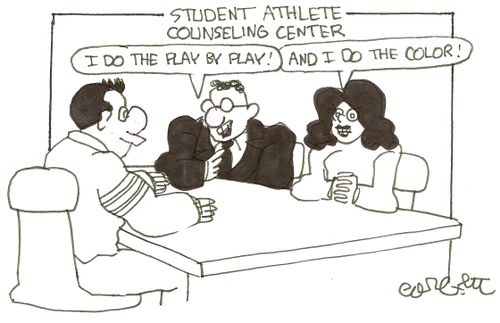 Student Athlete Counseling Center: 'I do the play by play!' - 'And I do the color!'