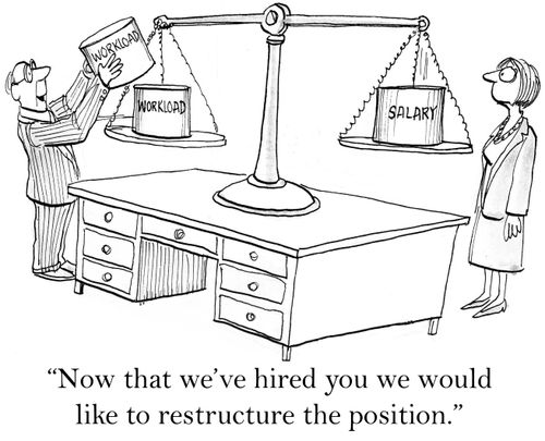 'Now that we've hired you we would like to restructure the position.'