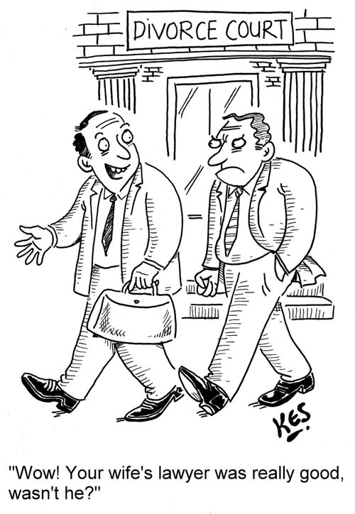 'Wow! Your wife's lawyer was really good, wasn't he?'