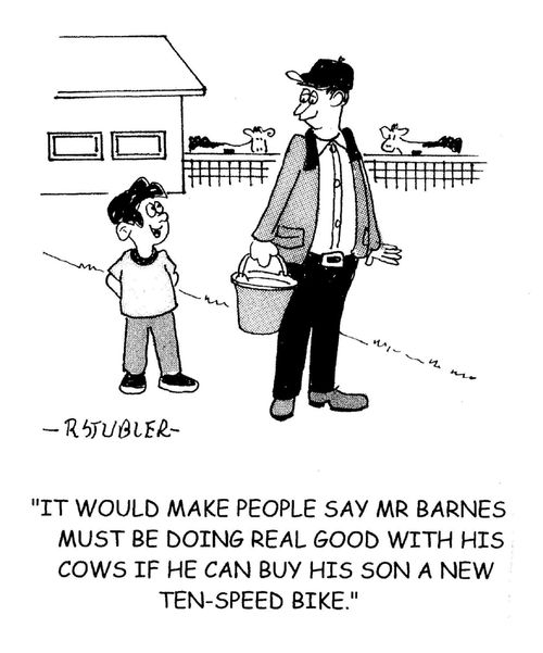 'It would make people say Mr Barnes must be doing real good with his cows if he can buy his son a new bike.'