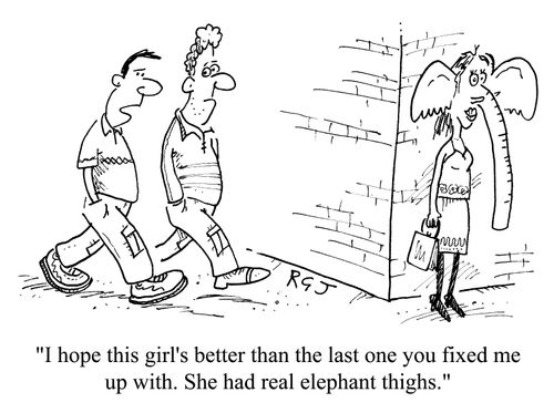Blind date with girl with elephant trunk for nose