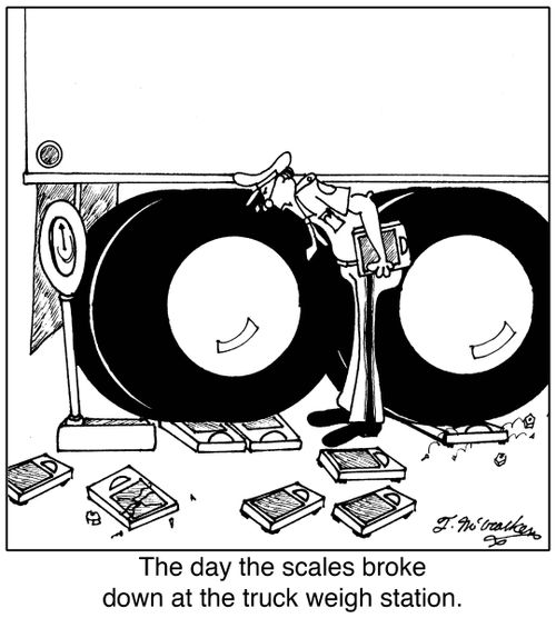 The day the scales broke down at the truck weigh station.
