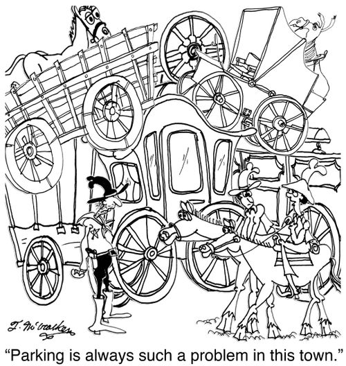 'Parking is always such a problem in this town.'