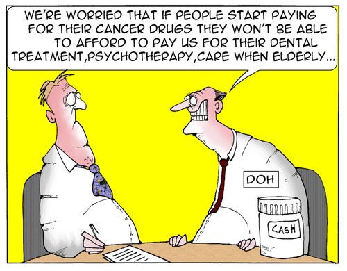 'I am worried that if people start paying for their cancer treatments then they wont be able to afford to pay us...'