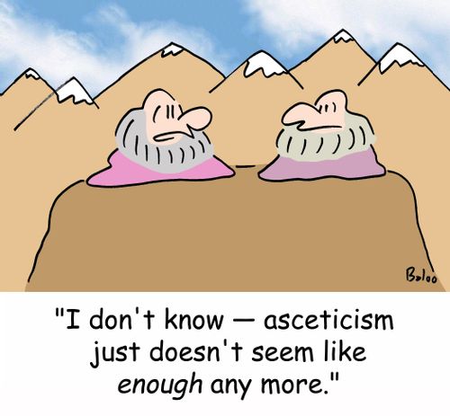 'I don't know - asceticism just doesn't seem like ENOUGH any more.'