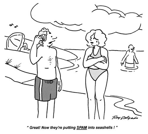 'Great! Now they're putting SPAM into seashells!'
