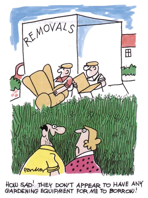 "How sad! They don't appear to have any gardening equipment for me to borrow!"