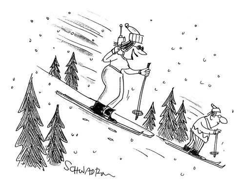 Skier on Mobile Phone