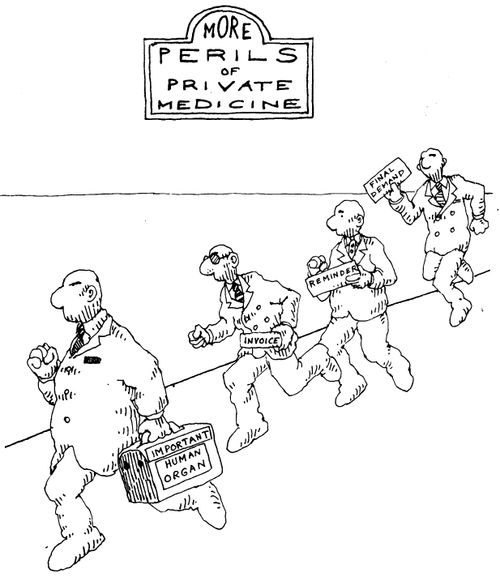 Perils of private medicine - Organ transplant followed by invoice, reminder and final demand