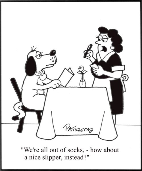 'We're all out of socks, - how about a nice slipper instead?'