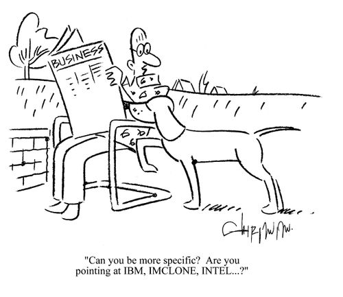 'Can you be more specific?  Are you pointing at IBM, IMCLONE, INTEL...?'