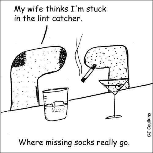 'My wife thinks I'm stuck in the lint catcher.'
