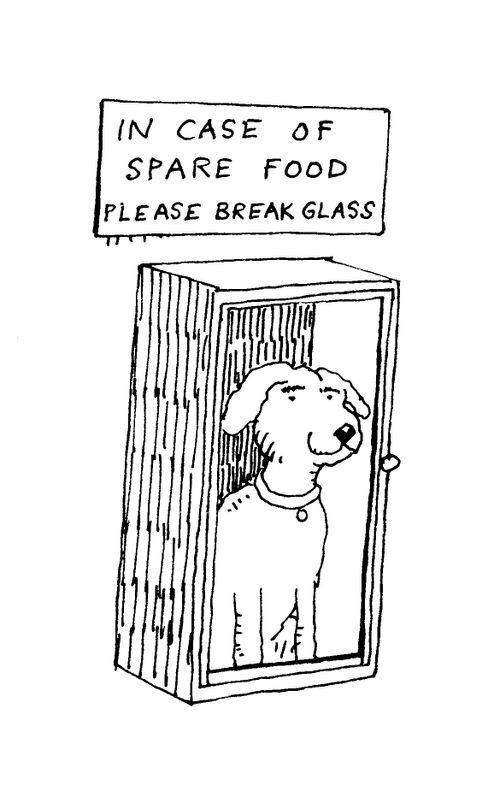 'In case of spare food please break glass'