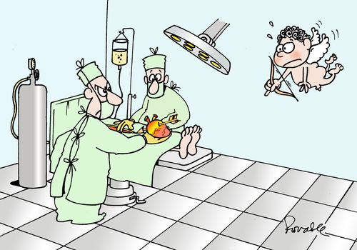Cupid Shoots at Open Heart Surgery.
