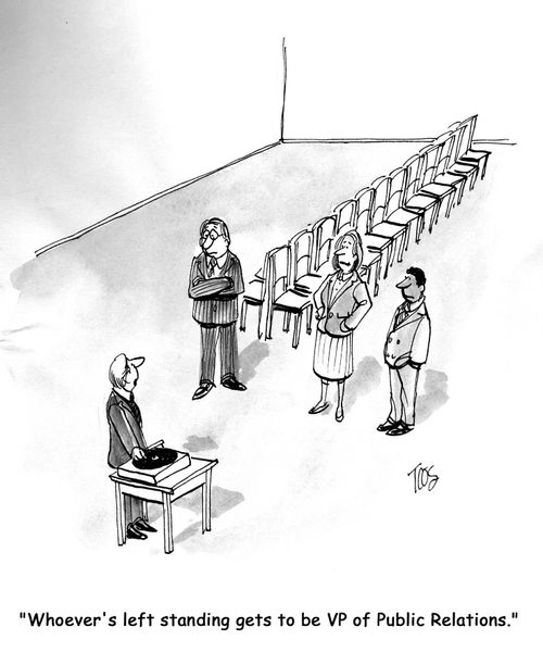 'Whoever's left standing get to be VP of Public Relations.'