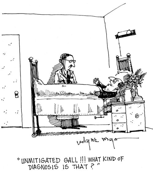 'Unmitigated Gall! What kind of diagnosis is that?'