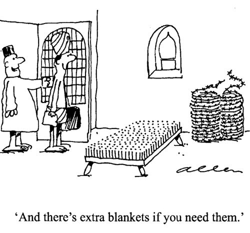 'And there's extra blankets if you need them.' 