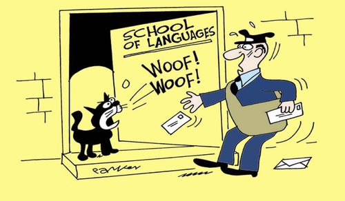 Cat barking.