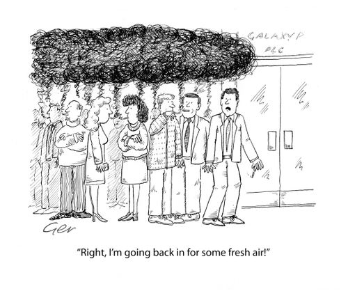 'I'm going back in for some fresh air.'