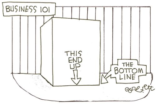 Business 101...THIS END UP...the bottom line.