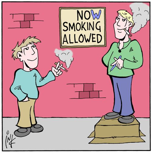 Now smoking allowed.