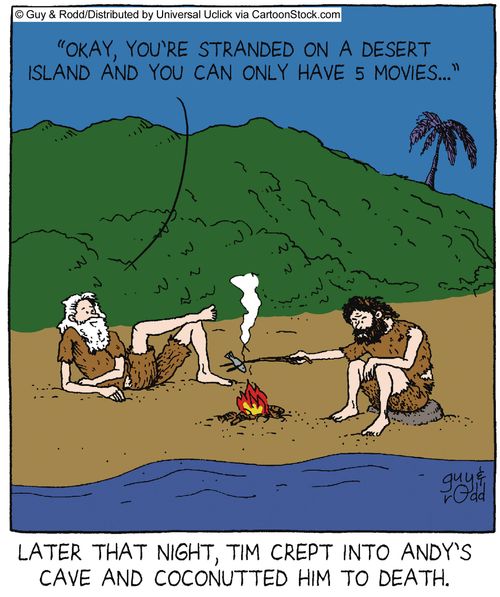Later that night, Tim crept into Andy's cave and coconutted him to death.