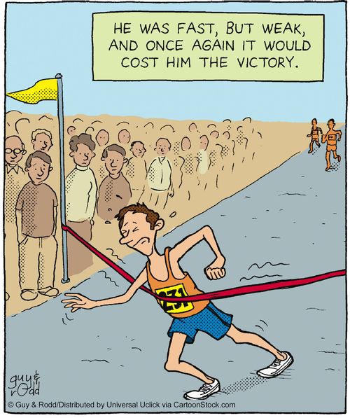 He was fast, but weak, and once again it would cost him the victory.