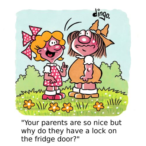 'Your parents are so nice but why do they have a lock on the fridge door?'