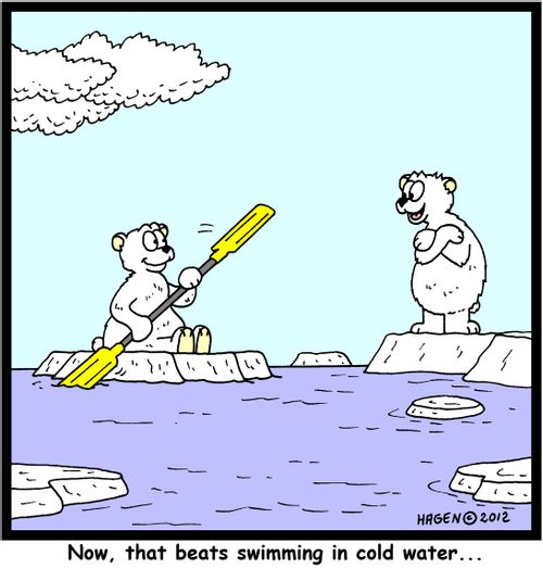 'Now, that beats swimming in cold water...'