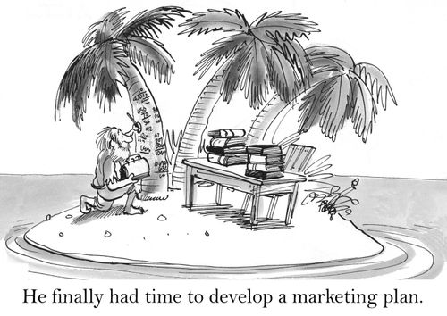 He finally had time to develop a marketing plan.