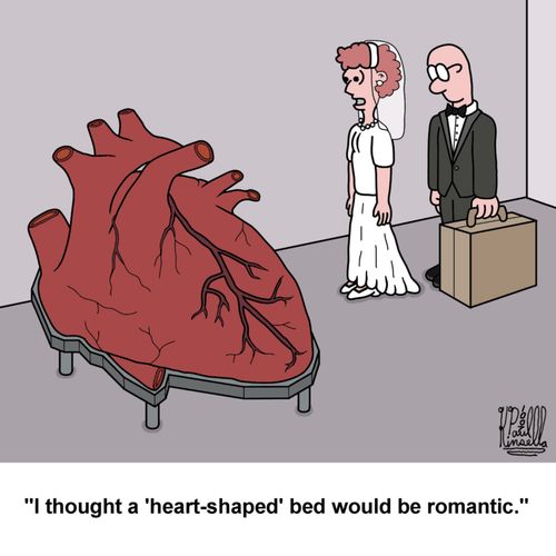 'I thought a 'heart-shaped' bed would be romantic.'