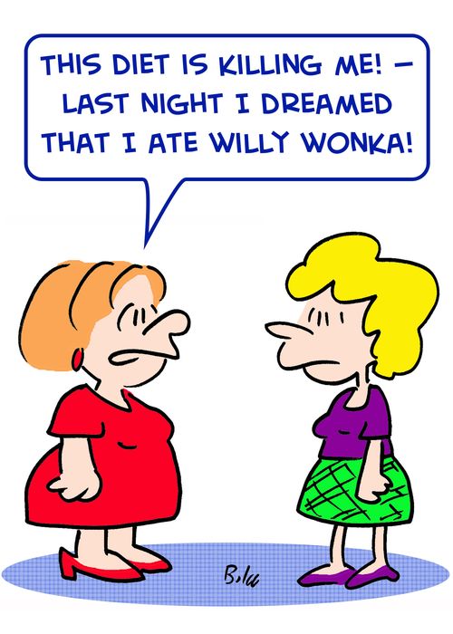 'This diet is killing me! -- Last night I dreamed that I ate Willy Wonka!'