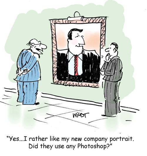 I like my company portrait. Did they use any Photoshop?