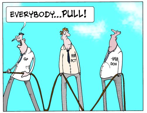 Everyone in Health Service working together.