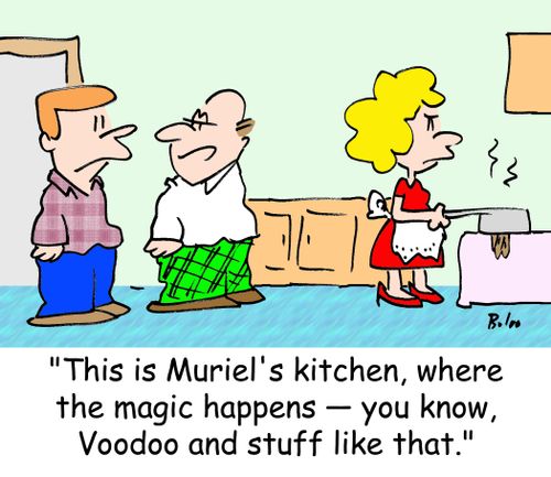 'This is Muriel's kitchen, where the magic happens -- you know, Voodoo and stuff like that.'