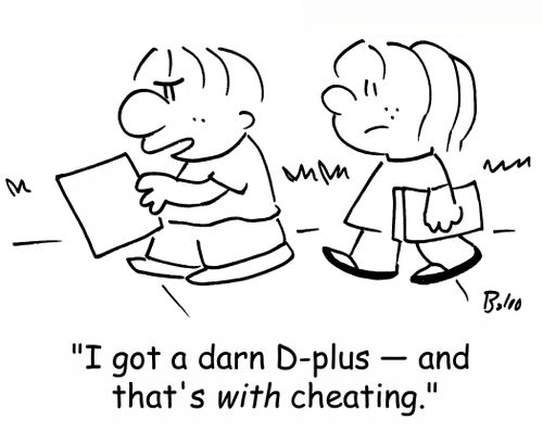 'I got a darn D-plus, and that's WITH cheating!'