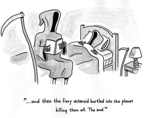 Death reads a bedtime story.