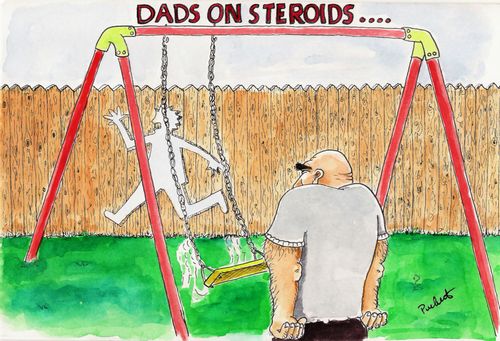 'Dads On Steroids' Dad swung his child through fence accidentally.
