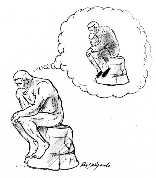 Sitting man.