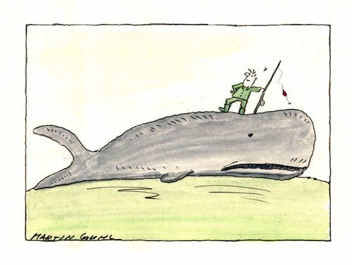 Fisherman catching whale