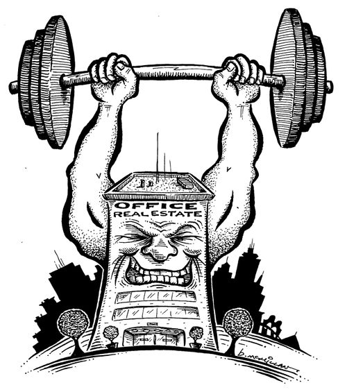 'Office real estate' lifting weights