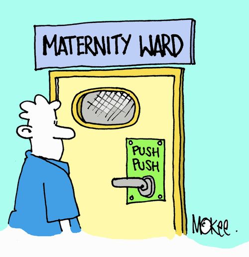 Maternity ward (door sign.. push push).