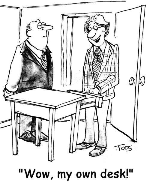 'Wow, my own desk!'