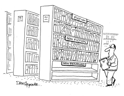 Library sections - Fiction, Non-fiction and Non-returned.
