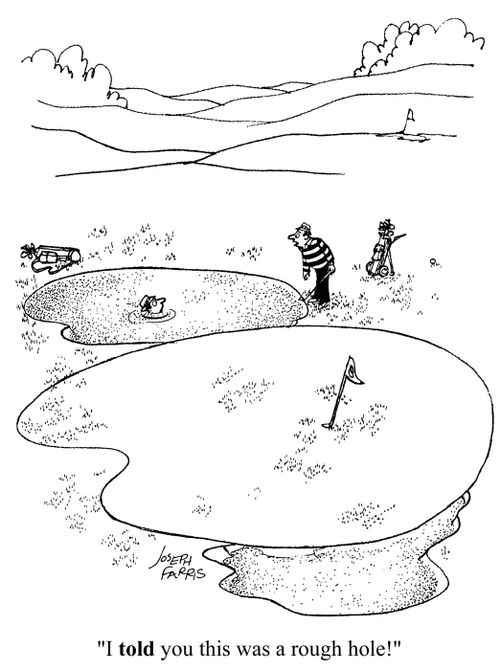 'I told you this was a rough hole!'