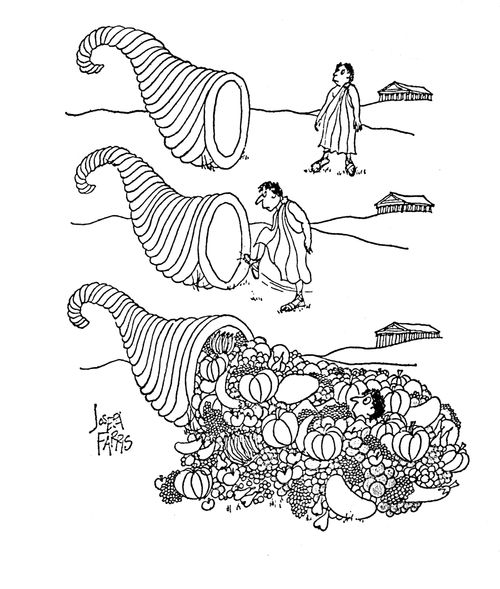 Man and large shell.