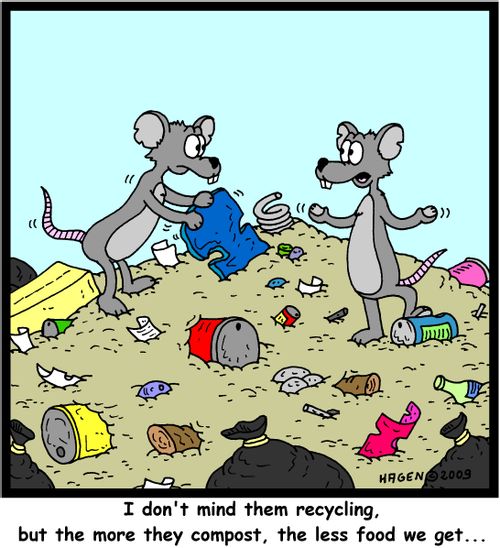 'I don't mind them recycling, but the more they compost, the less food we get...'