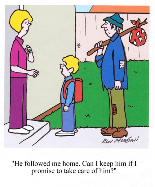 'He followed me home. Can I keep him if I promise to take care of him?'