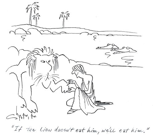 'If the lion doesn't eat him, we'll eat him.'