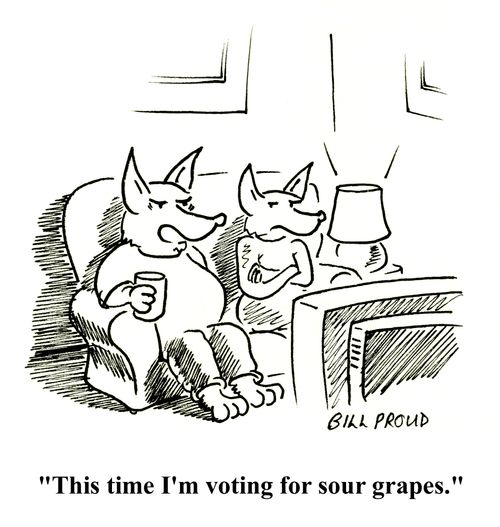 'This time I'm voting for sour grapes.'
